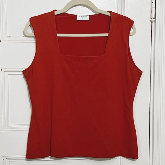 Kaliko Square-Neck Double-Layer Top in Burnt Orange - Picture 1 of 3